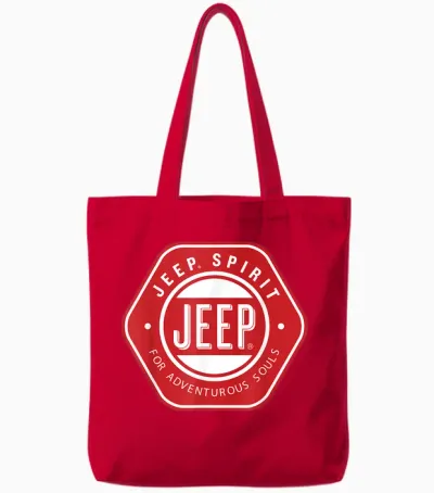 Jeep Spirit for Adventurous Souls T-Shirt, Black, S Tote Bags - Red
