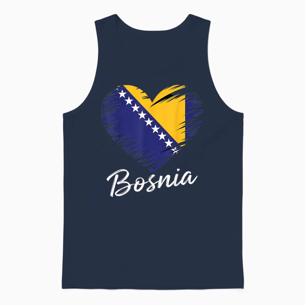 Bosnien Und Herzegowina Flagge Bosnische Wurzeln Unisex Tank Top in Navy