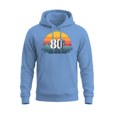 Retro 80s Unisex Hoodie - Carolina Blue