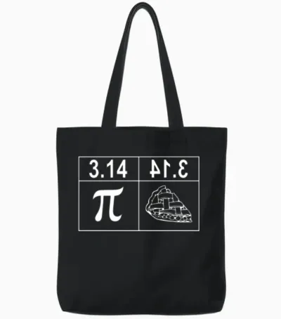 Funny Pi Day Tote Bags - Black