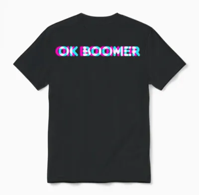 Ok Boomer Meme Funny Anaglyph Type Unisex T-Shirt - Black