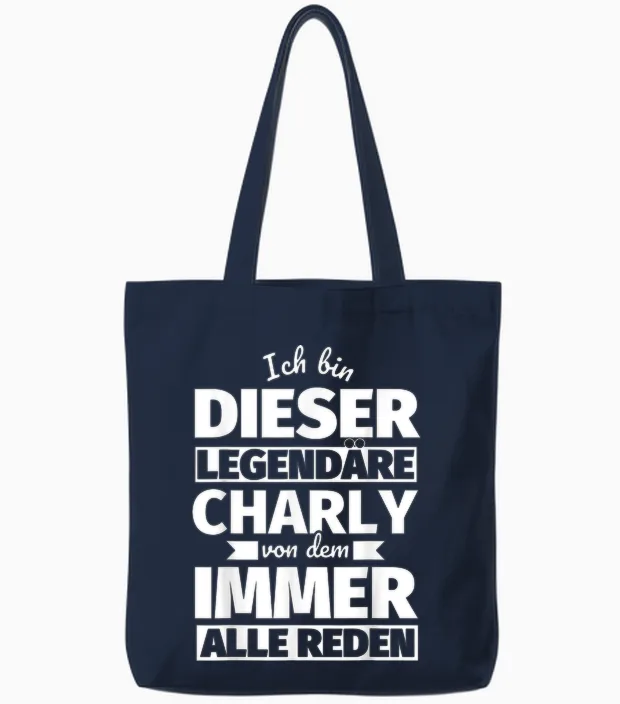 Charly Vorname Lustig Ich Bin Diese Legendäre Tote Bags in Navy