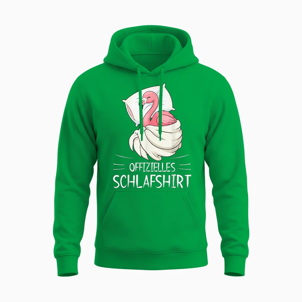 Offizielles Schlafshirt Flamingo Pyjama Schlafanzug Unisex Hoodie in Irish Green
