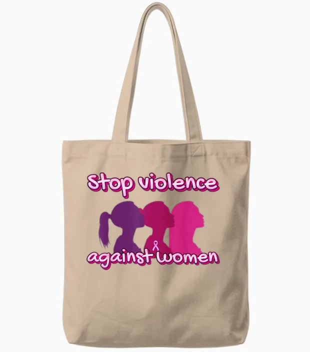 Let's End Violence Against Women Tote Bags in Natural
