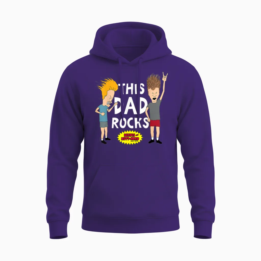 Mtv - Beavis and Butthead This Dad Rocks Unisex Hoodie in Purple