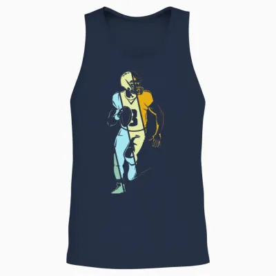 Rugby Retro Unisex Tank Top - Navy