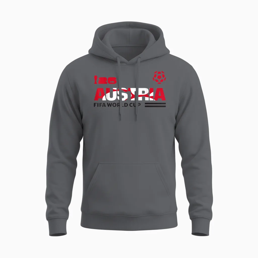 Fifa World Cup26 Qualifier österreich Unisex Hoodie in Charcoal