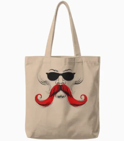Majestic Big Mustache Tote Bags - Natural