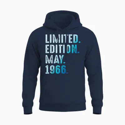 Mai 1966 Année 1966 Rétro 1966 Vintage édition Limitée Unisex Hoodie - Navy