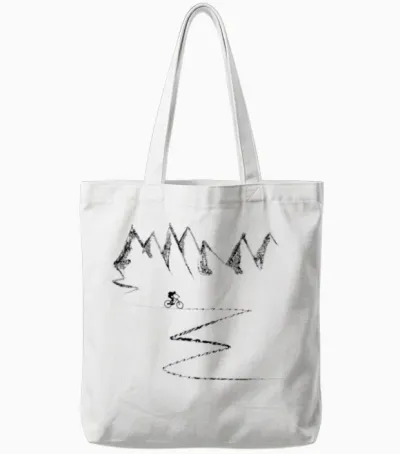 Mountain Bike Mountain Biking Cycling Mountains Tote Bags - White