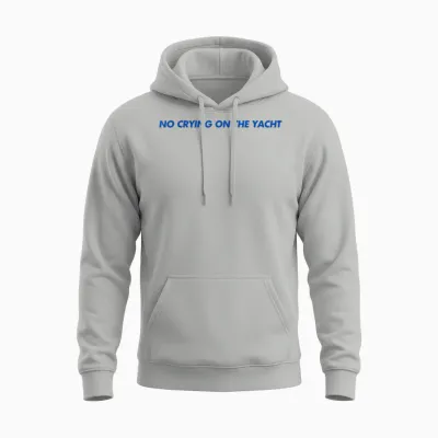No Crying on the Yacht Shirt Y2k Aesthetic Trendy Unisex Hoodie - Ash
