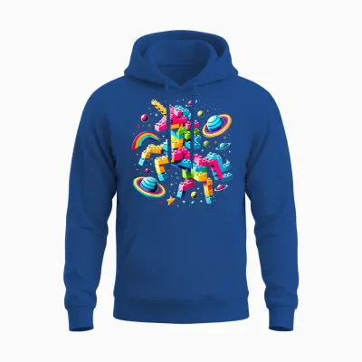 Unicorn Blocks Master Funny Builder Building Blocks Bricks Unisex Hoodie - Royal
