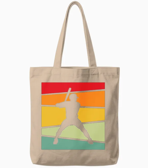 Baseball Retro & Softball Tote Bags in Natural