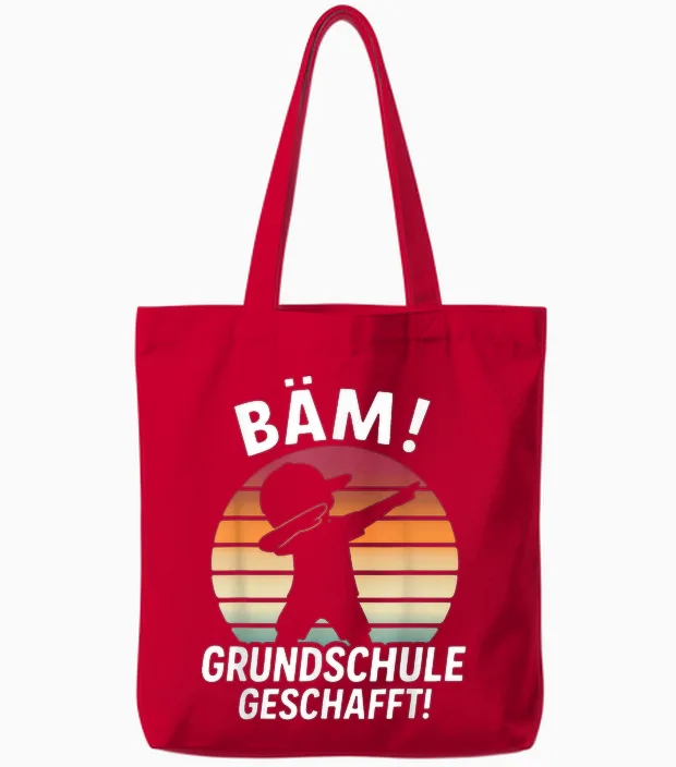 Bäm Grundschule Geschafft Grundschule Abschluss 2026 Tote Bags in Red