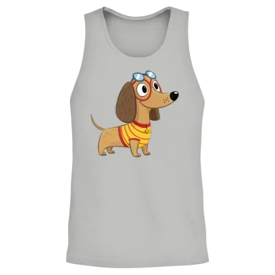 Cartoon Dog Unisex Tank Top - Ash
