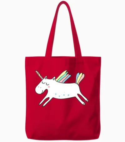 Unicorn Tote Bags - Red