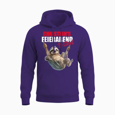Christ T-Shirt Retirement Evening Sloth First Name Saying T-Shirt, Black Unisex Hoodie - Purple