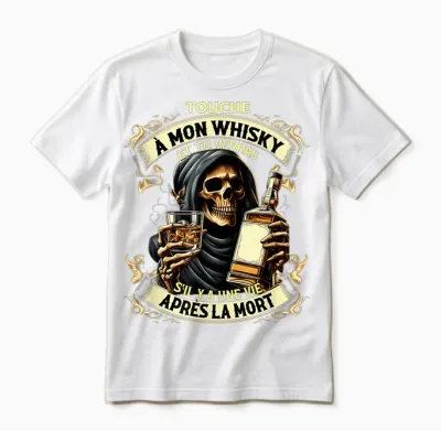 Touch My Whiskey and You'll See if There's Life After T-Shirt, Black, S Unisex T-Shirt - White
