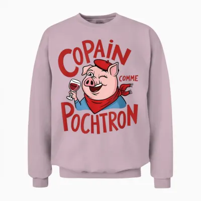 Feria Copain Comme Pochtron Bayonne Dax Basque Humor & Party T-Shirt, White, S Unisex Sweatshirt - Light Pink