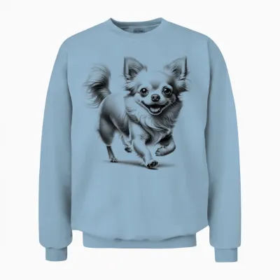 Myanimal - Ihr Lieblings-Tier Wear: Super Süßer Chihuahua Im Photorealistischen Zeichenstil Unisex T-Shirt Grau S Unisex Sweatshirt - Light Blue