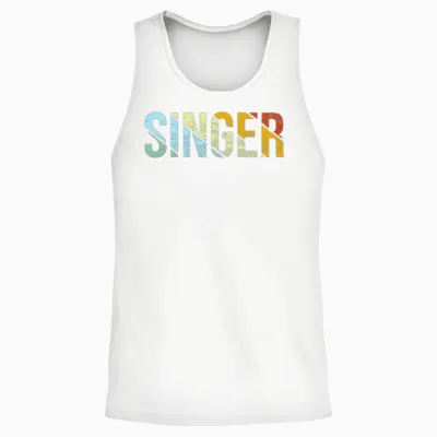 Singer Retro Unisex Tank Top - White