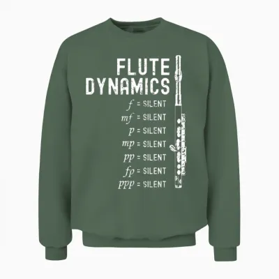 Flute Flutist Orchestra Band Bands Unisex Sweatshirt - Military Green