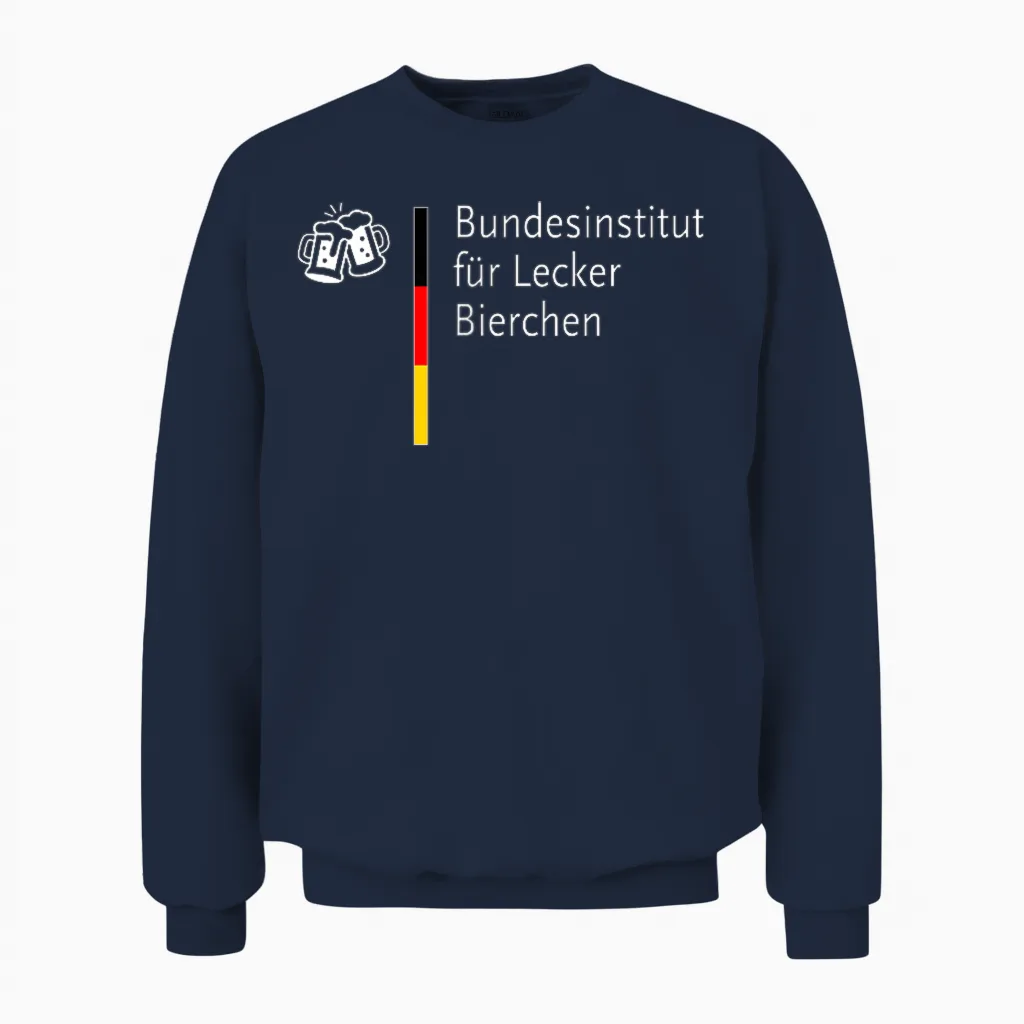 Bundesinstitut Für Leckerbierchen Beer Bier (parodie) Unisex Sweatshirt in Navy
