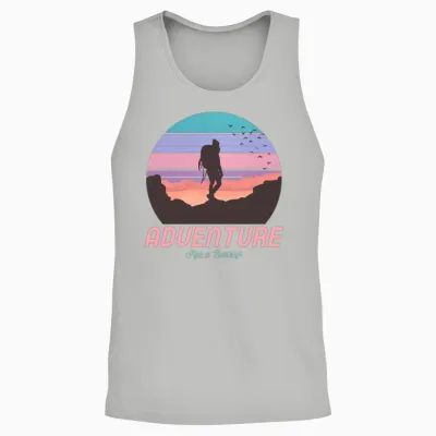 Adventure Has a Bearing Compass Hiking Unisex Tank Top - Ash