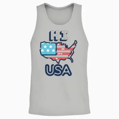 Hi, Usa, Hawaii Unisex Tank Top - Ash