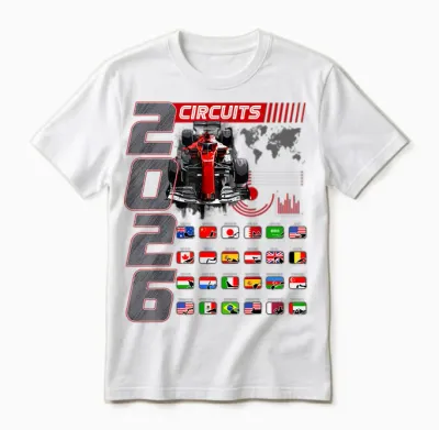 2026 Calendar for Racing Car Unisex T-Shirt - White