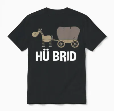 Hü Brid - Lustiges Hybrid Auto/pferd Unisex T-Shirt - Black