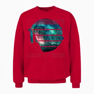 Limited Edition 1974 April Birthday Polar Lights Unisex Sweatshirt - Red