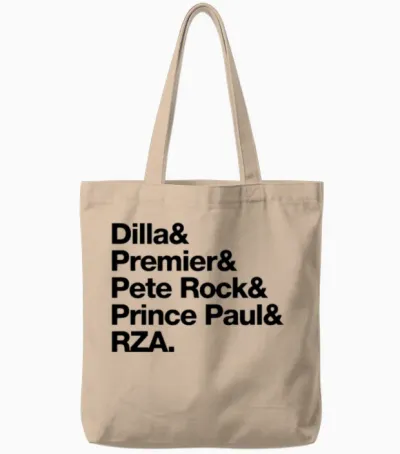J Dilla Premier Pete Rock Prince Paul Rza Helvetic Tote Bags - Natural