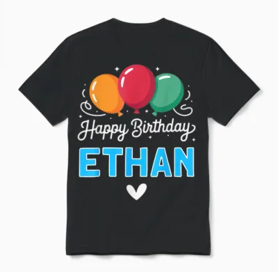 Joyeux Anniversaire En Disant Ethan Unisex T-Shirt - Black