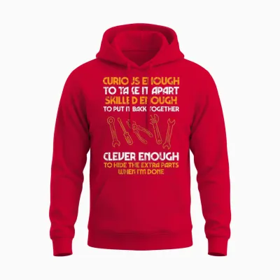 Curious Enough to Take It Apart Car Auto Garage Mechanic Men Unisex Hoodie - Red
