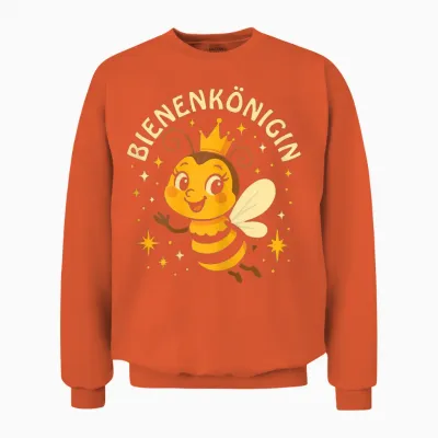 Bienenkönigin Süße Biene Mit Krone Kawaii Natur Motiv Unisex Sweatshirt - Orange