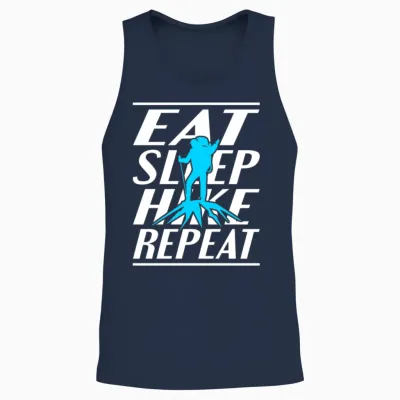 Eat Sleep Hike Unisex Tank Top - Navy