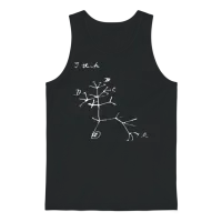 Darwin I Think Tree (white) Unisex Tank Top - Black – 1