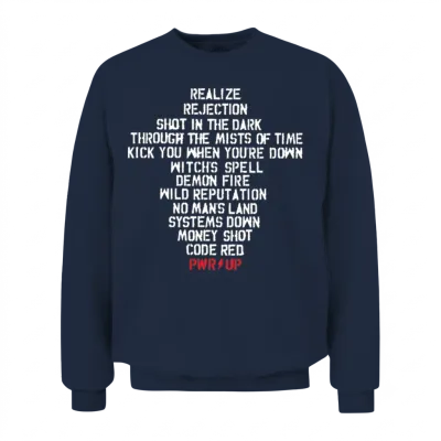 Ac/dc Logo Design with Power Up Tracks Backprint Unisex Sweatshirt - Navy