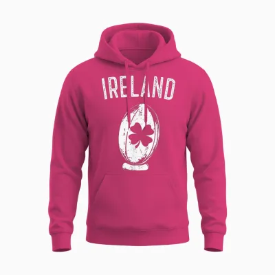Shamrock Irish Rugby Ball - Irish Clover for Men, Women and Kids T-Shirt, Green, S Unisex Hoodie - Heliconia