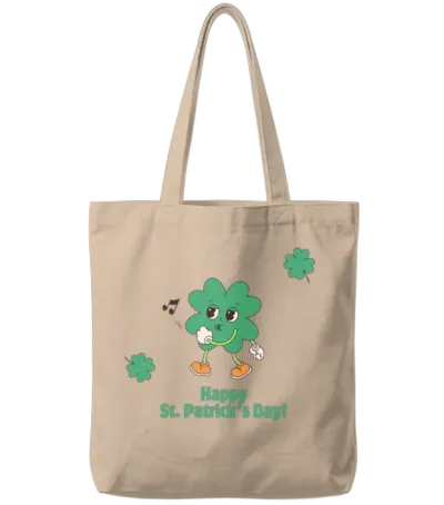 Happy St. Patrick's Day Tote Bags - Natural