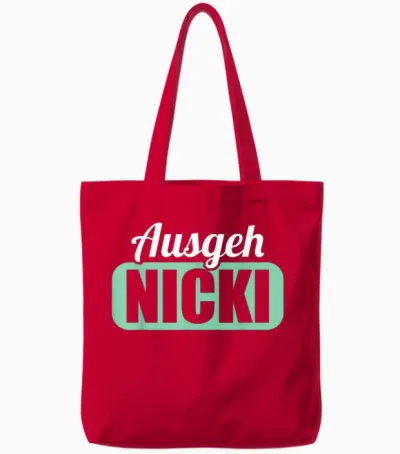 Ddr East Germany East Away Nicki Ossi T-Shirt, Black Tote Bags - Red