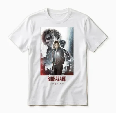 Resident Evil Requiem Leon & Grace Art Bp Unisex T-Shirt - White