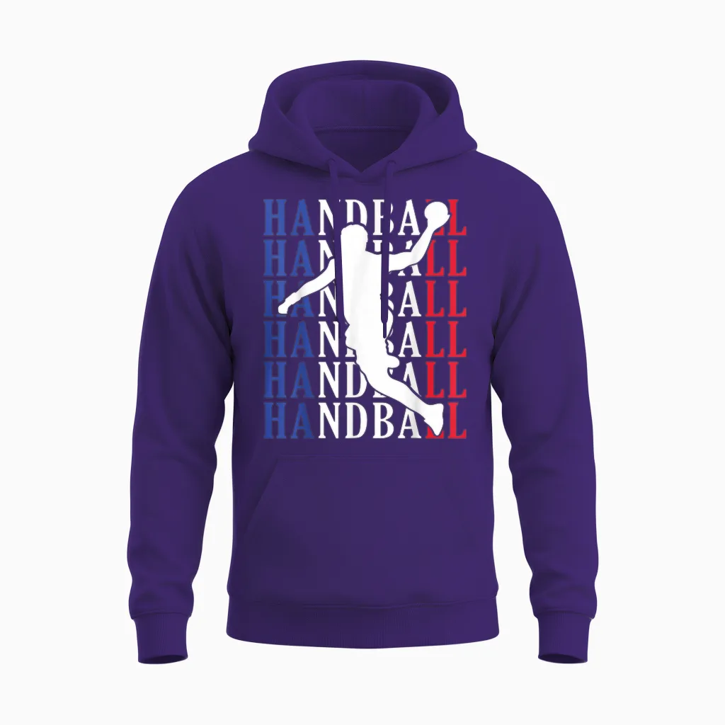Handball Player Handball France Child Boy Funny Unisex Hoodie in Purple