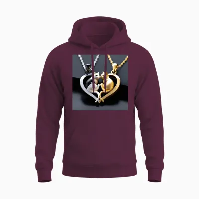 Pendentif Chat En Argent Chat Unisex Hoodie - Maroon