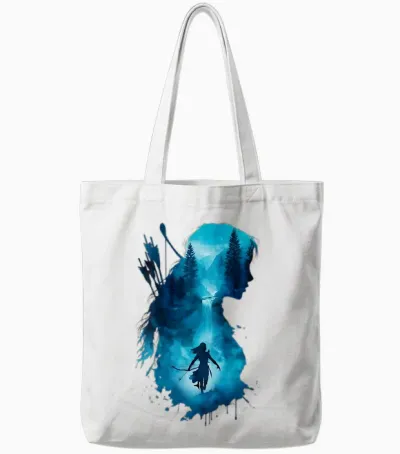 Regenbogen Frau Aquarell Wald - Bogenschießen Natur Kunst Tote Bags - White