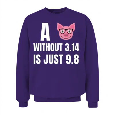 A Pig Without 3.14 Is Just 9.8 Unisex Sweatshirt - Purple