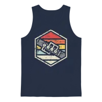 Retro Badge Oboe Unisex Tank Top - Navy – 1