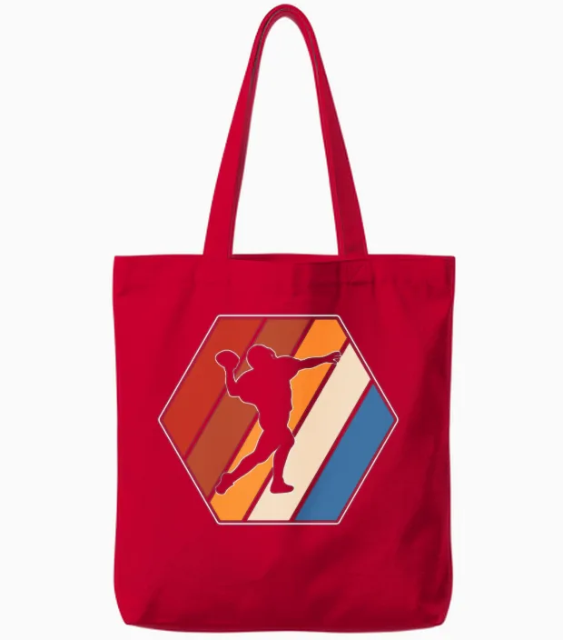 Rugby Retro Tote Bags in Red