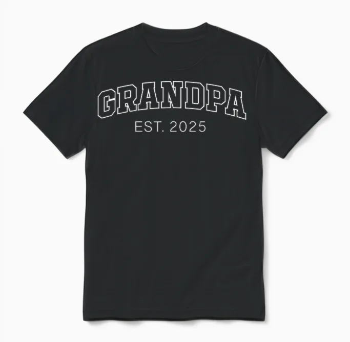 Promoted to Grandpa Est 2025 Soon to Be Grandpa Gifts Poppop Unisex T-Shirt in Black
